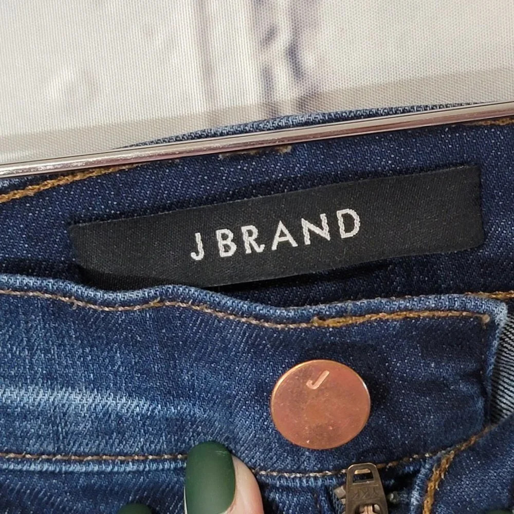 J Brand Dark Wash Distressed Alta Straight Leg Jeans Hi Rise Dark Wash Denim 28 - Picture 3 of 7